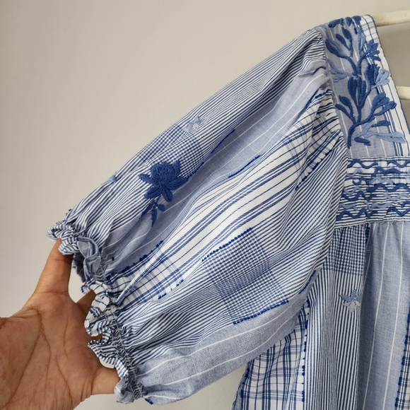 Johnny Was Marbella Embroidered Square Neck Dress Size XL - Picture 4 of 10